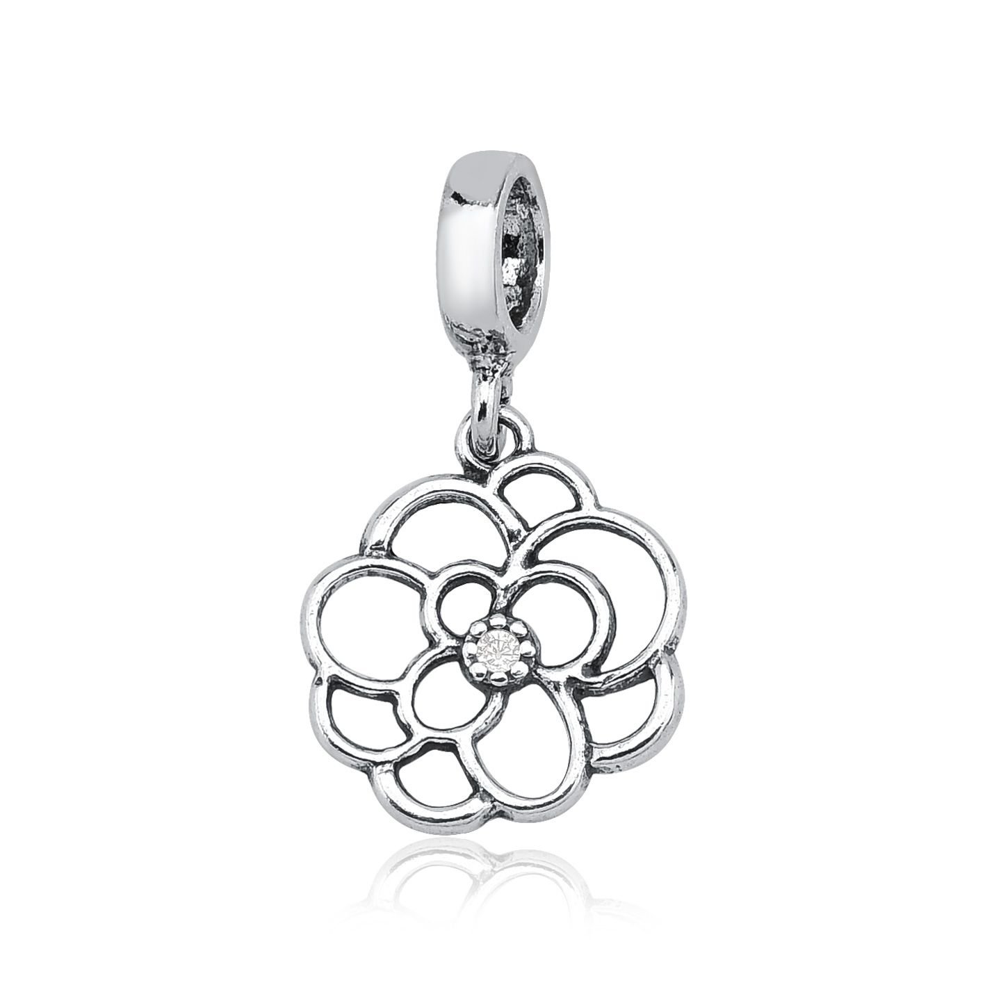 Berloque Flor Prata 925
