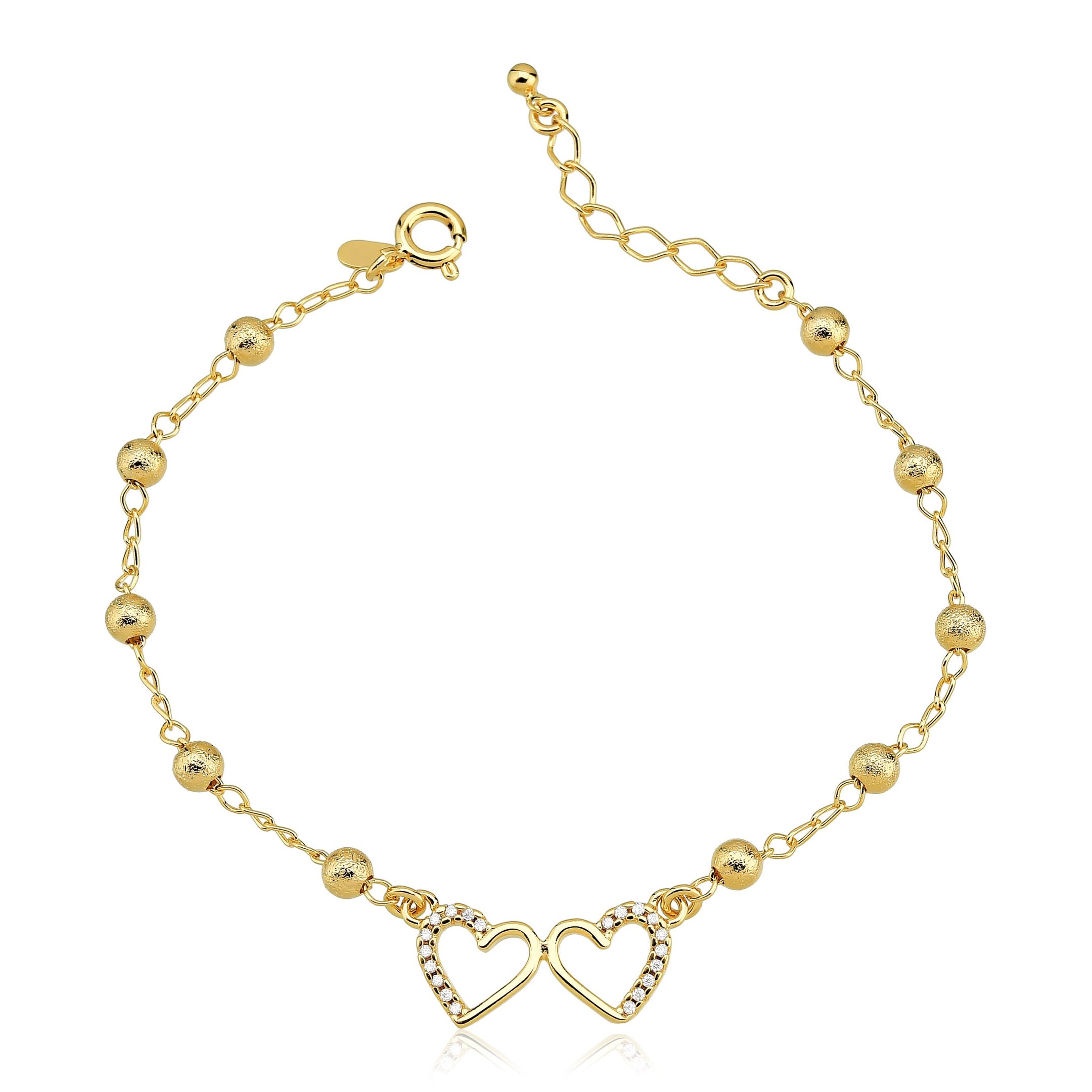 Pulseira Coração Banhado a Ouro 18k