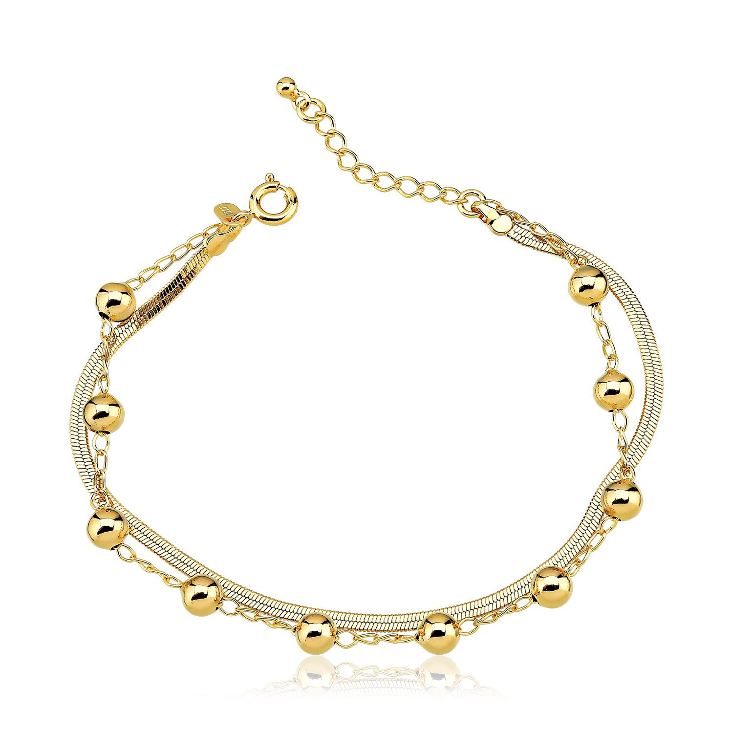 Pulseira Dupla Fita Banhado a Ouro 18k