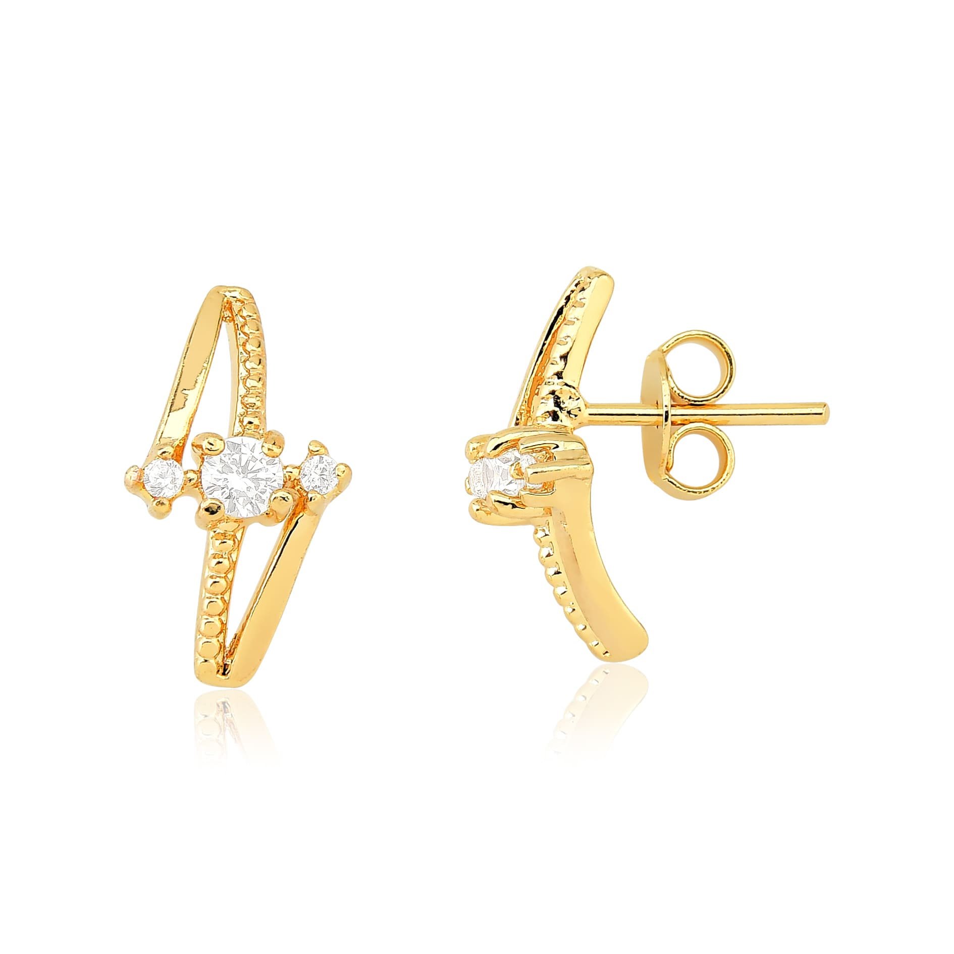 Brinco Vazado Banhado a Ouro 18k