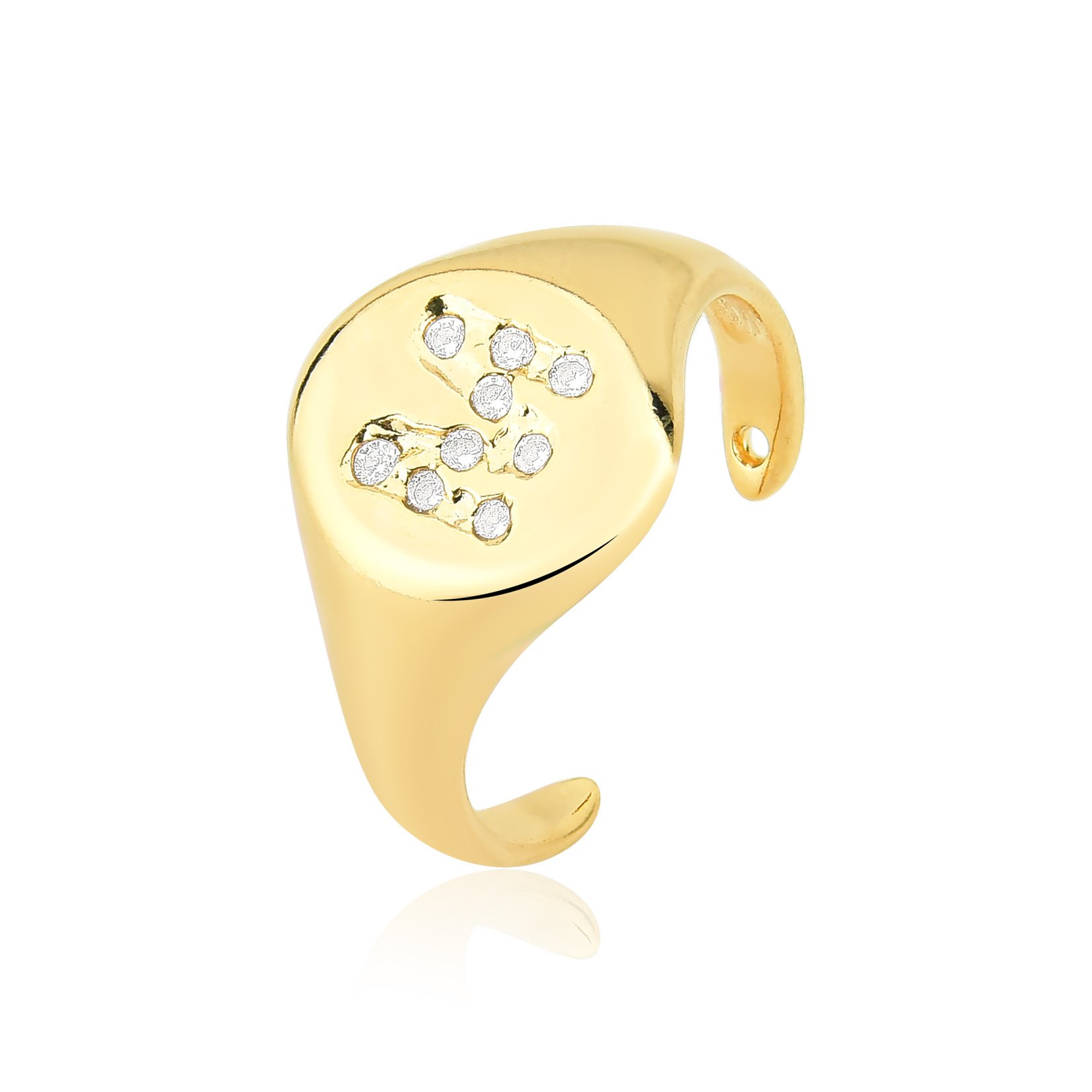 Anel Letra Banhado a Ouro 18k