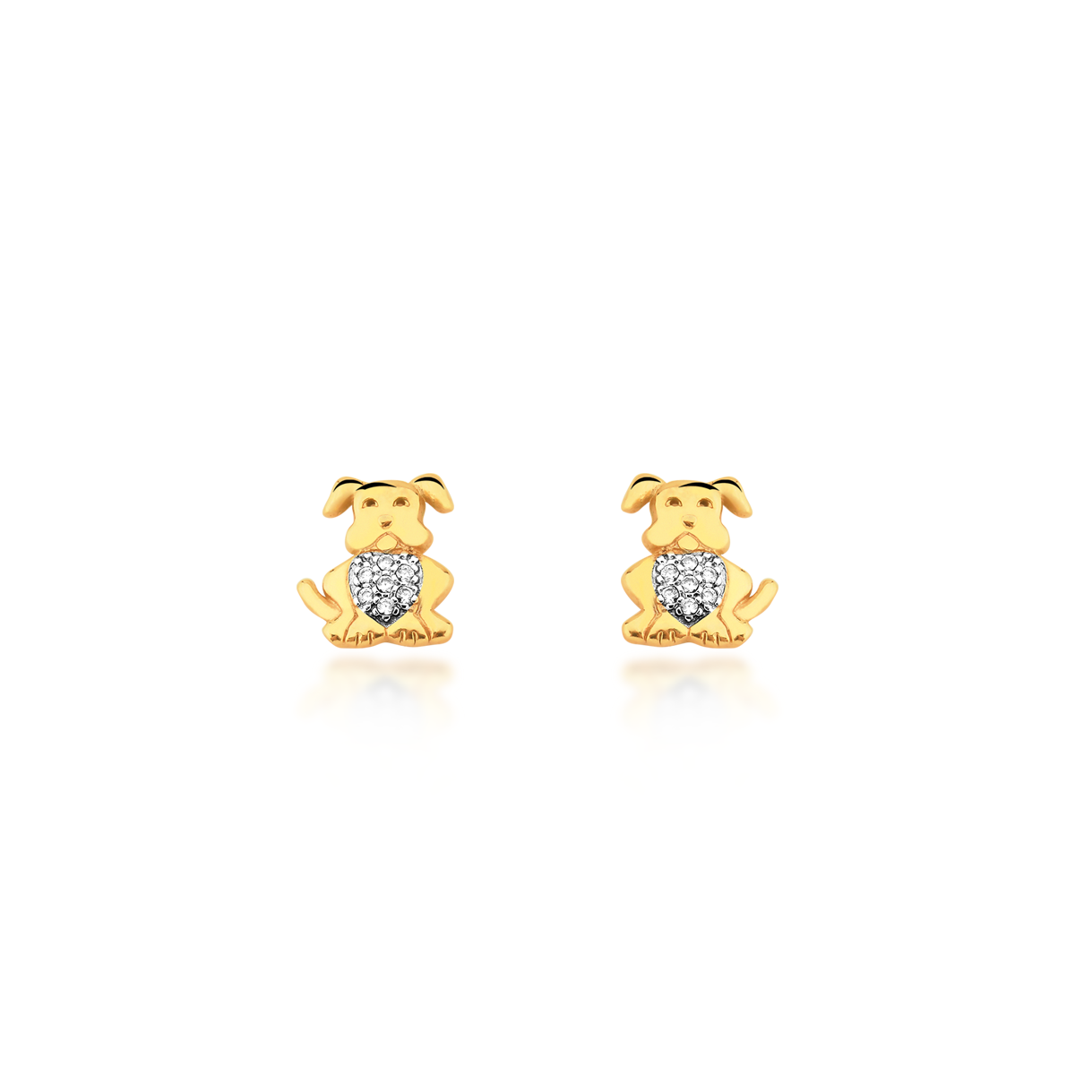 Brinco Cachorro Banhado a Ouro 18k