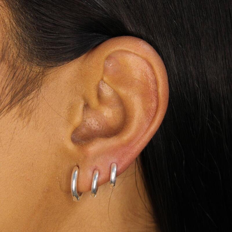 Trio de Argolinhas Prata 925