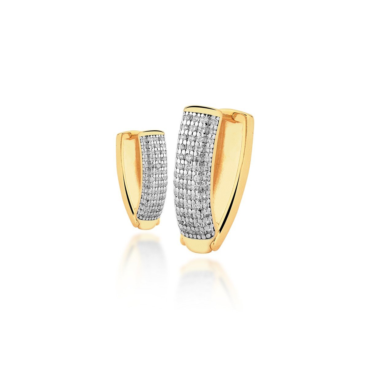 Brinco Click Micro Zircônia Cristal Banhado a Ouro 18k