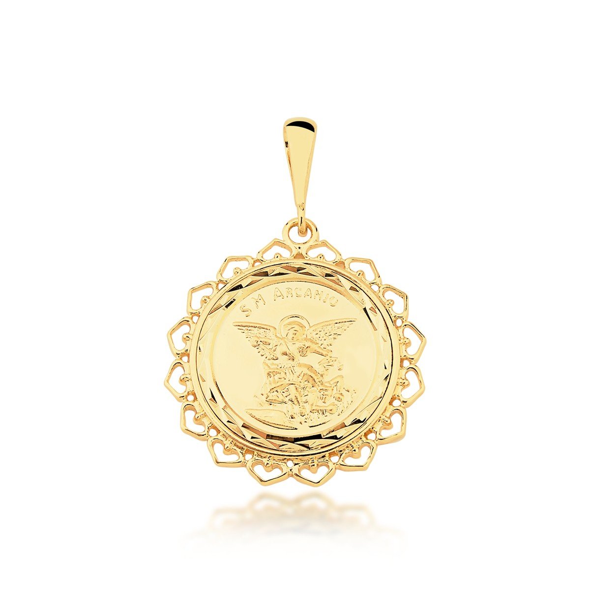 Pingente São Miguel Arcanjo Banhado a Ouro 18k