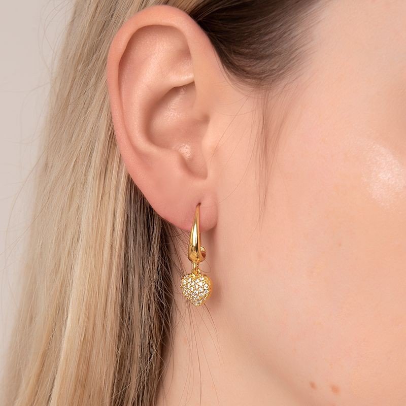 Brinco Coração Banhado a Ouro 18k