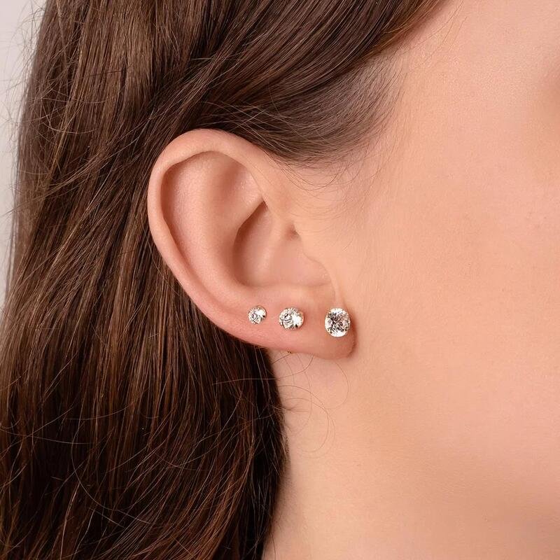 Trio Pontos de Luz Banhado a Ouro 18k