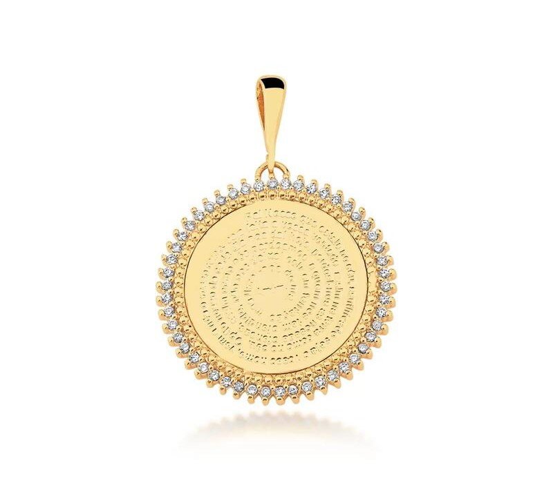 Pingente Pai Nosso Banhado a Ouro 18k