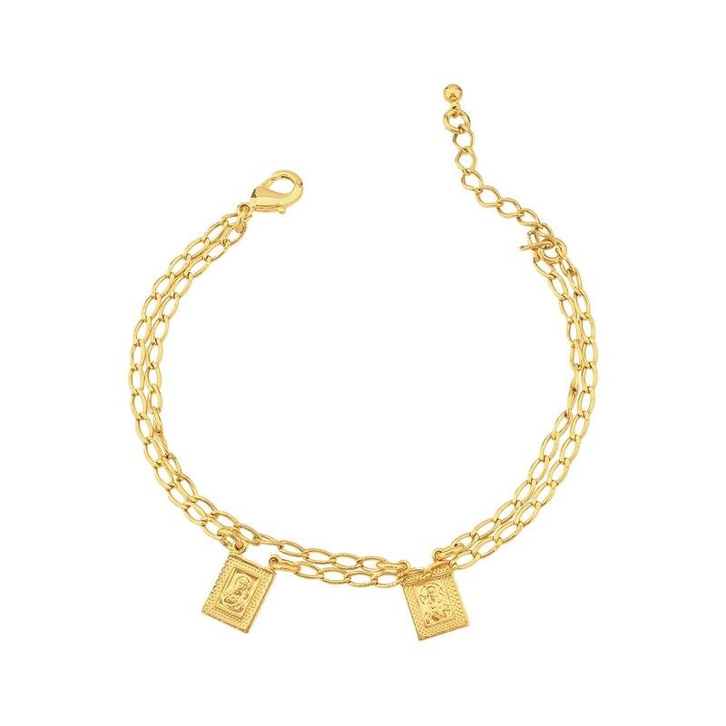Pulseira Escapulário Banhado a Ouro 18k