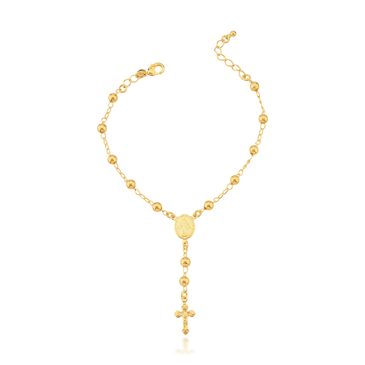 Pulseira Terço Banhado a Ouro 18k
