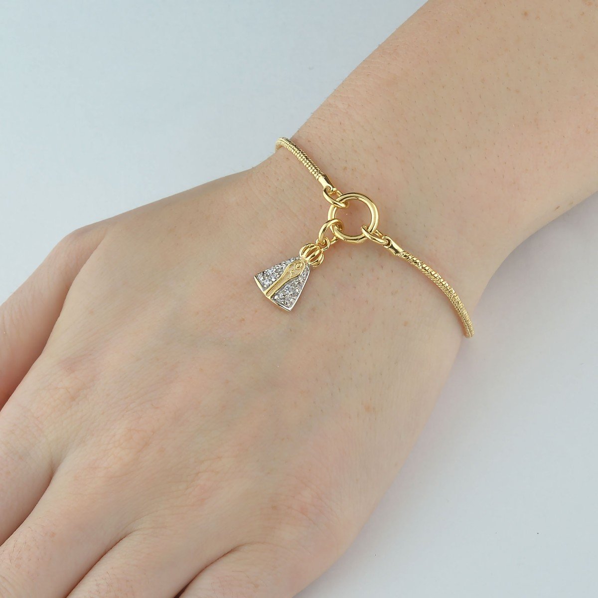 Pulseira Nossa Senhora Aparecida Banhado a Ouro 18k