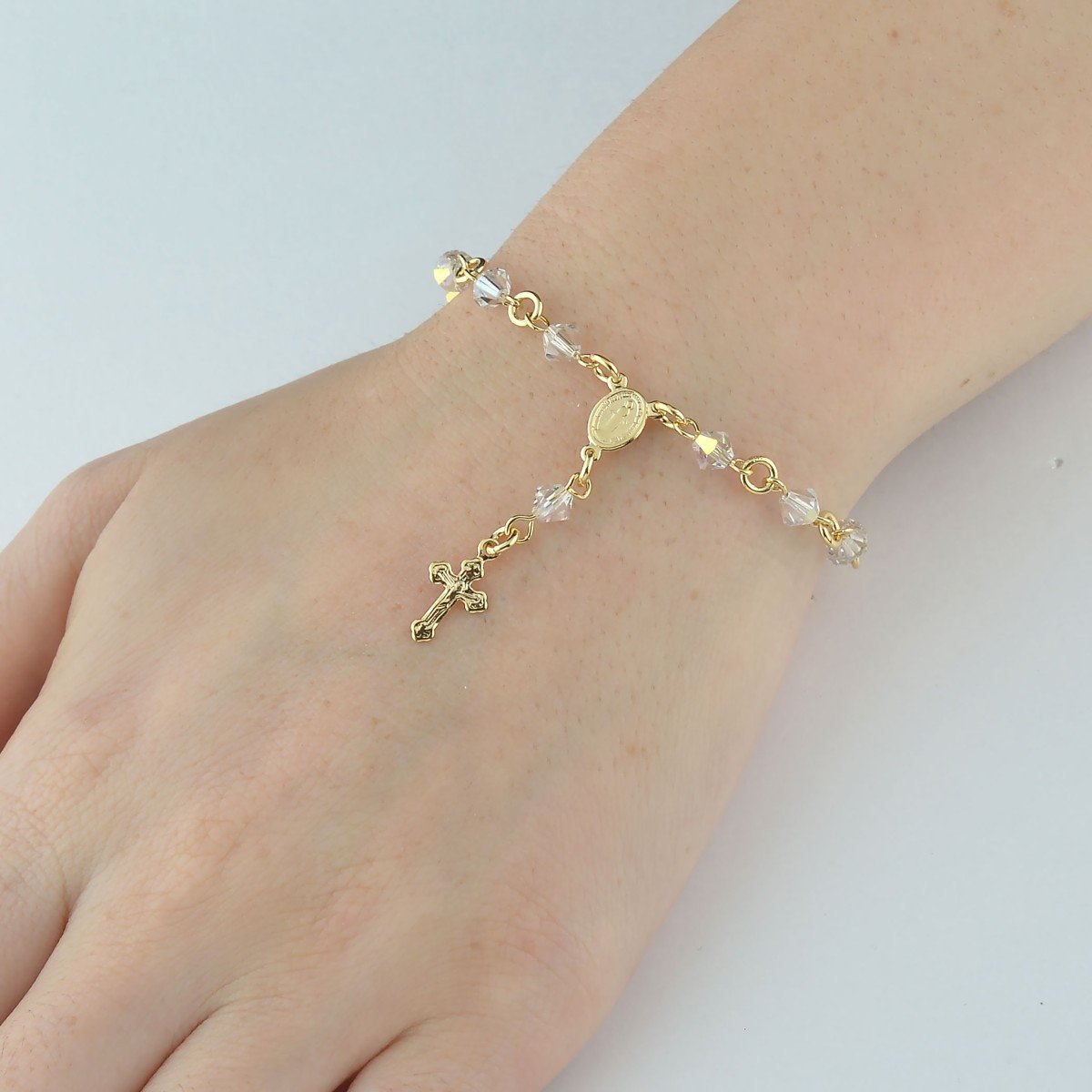 Pulseira Terço Banhado a Ouro 18k