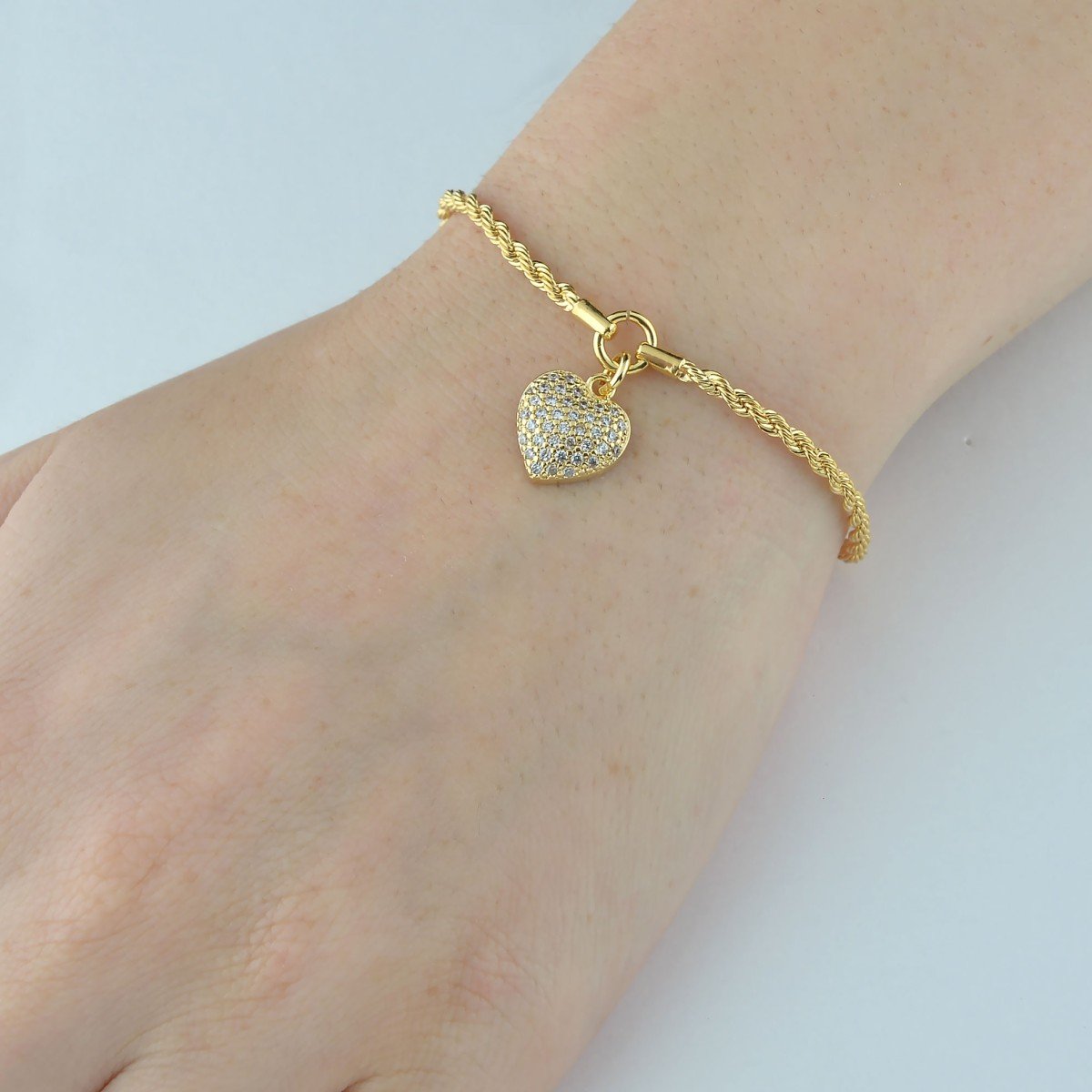 Pulseira Coração Banhado a Ouro 18k