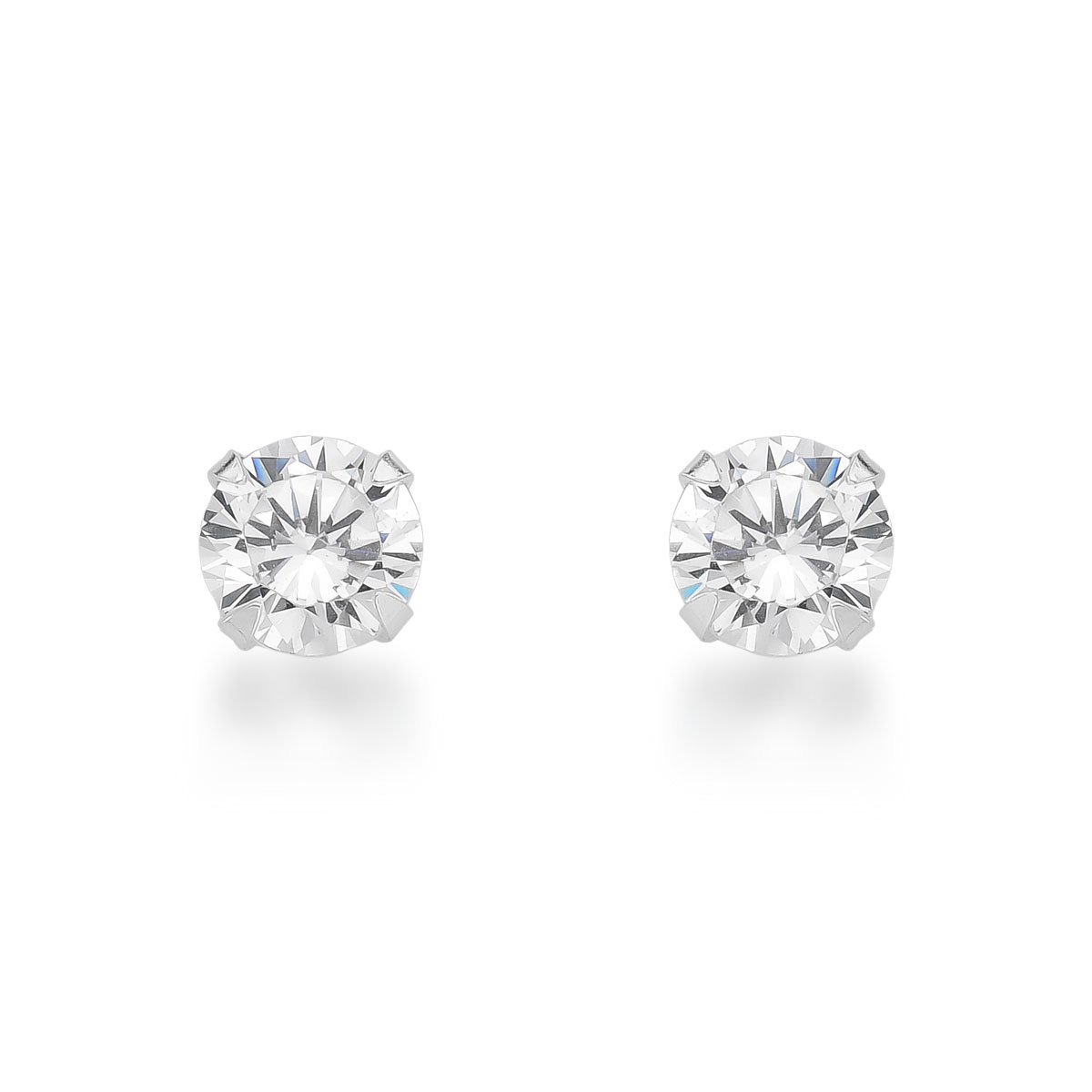 Brinco Zircônia 8mm Prata 925