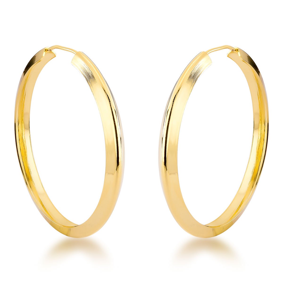 Argola Lisa Banhado a Ouro 18k