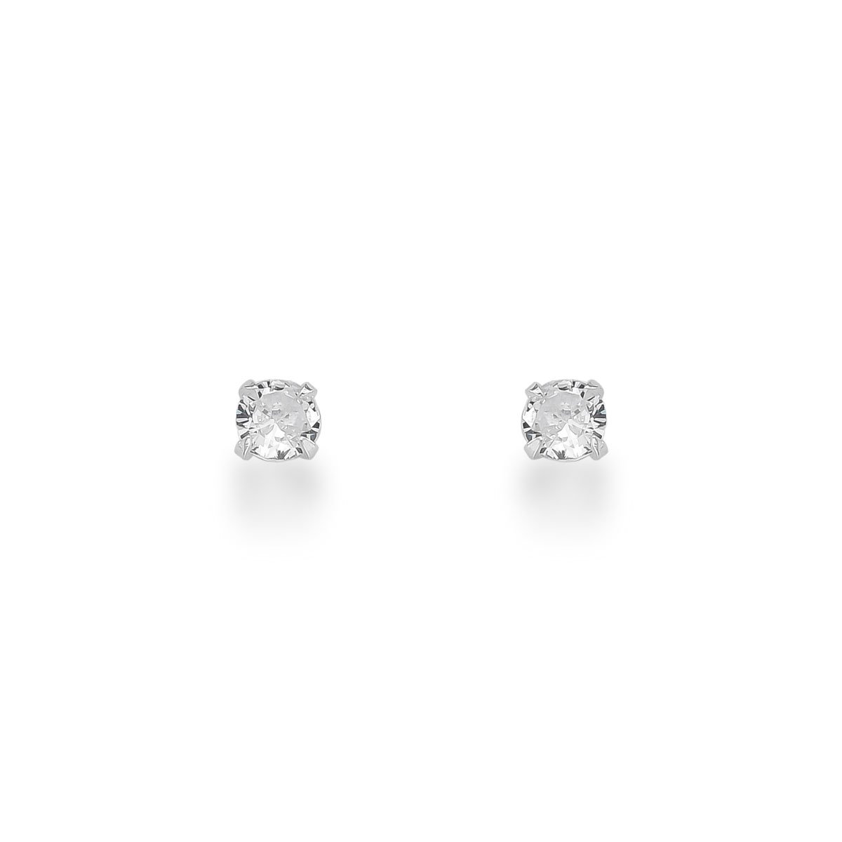Brinco Zircônia 4mm Prata 925