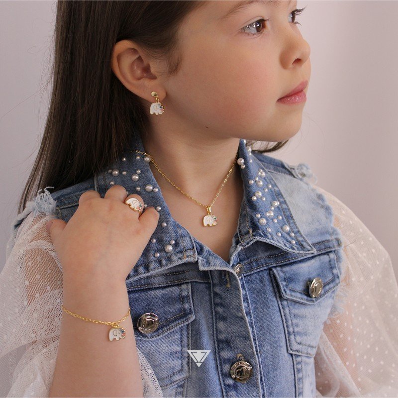 Pulseira Elefante Banhado a Ouro 18k