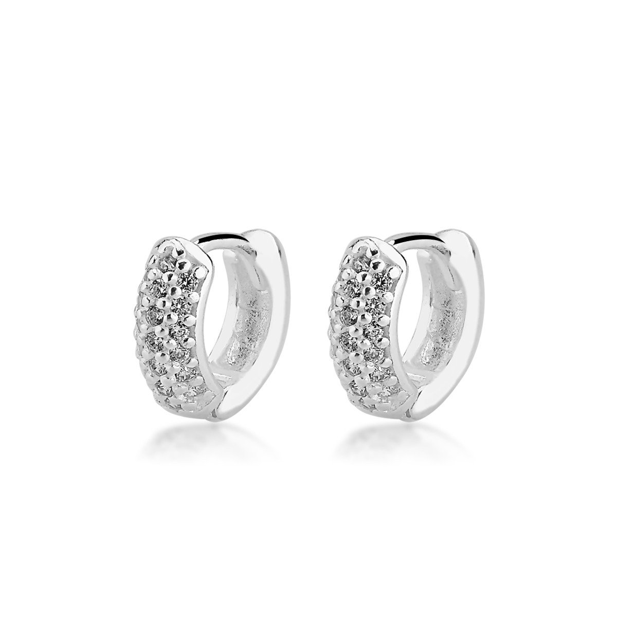 Argolinha Click Micro Zircônias Prata 925