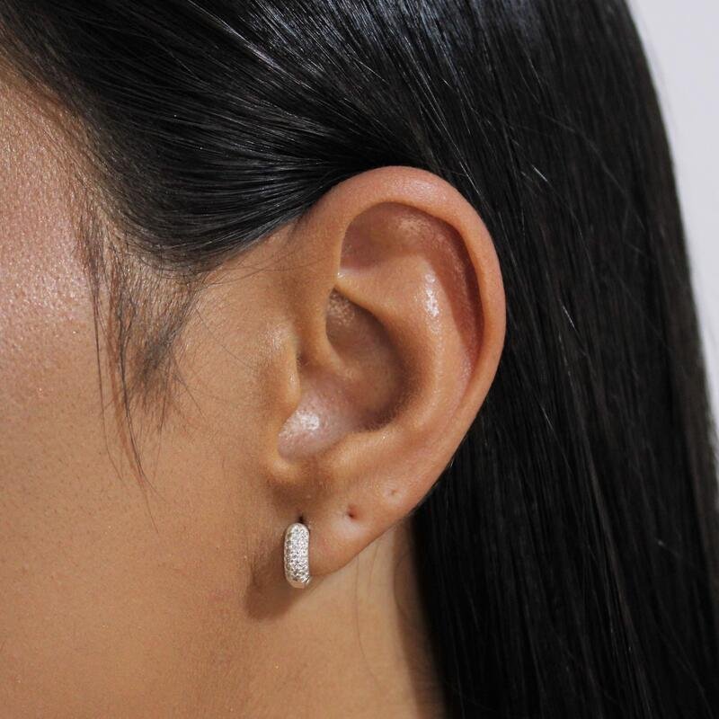 Argolinha Click Micro Zircônias Prata 925