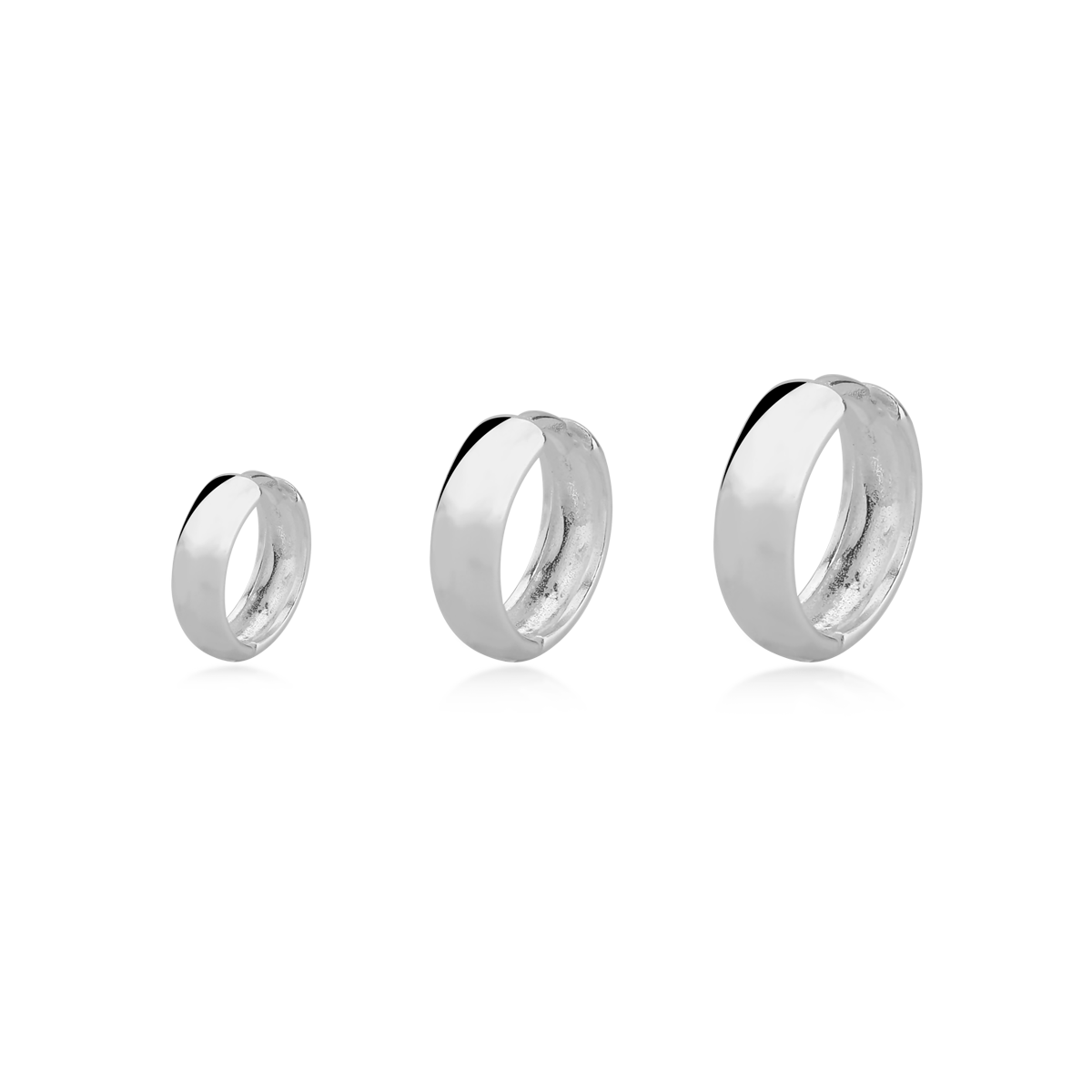 Trio de Argolinhas Prata 925