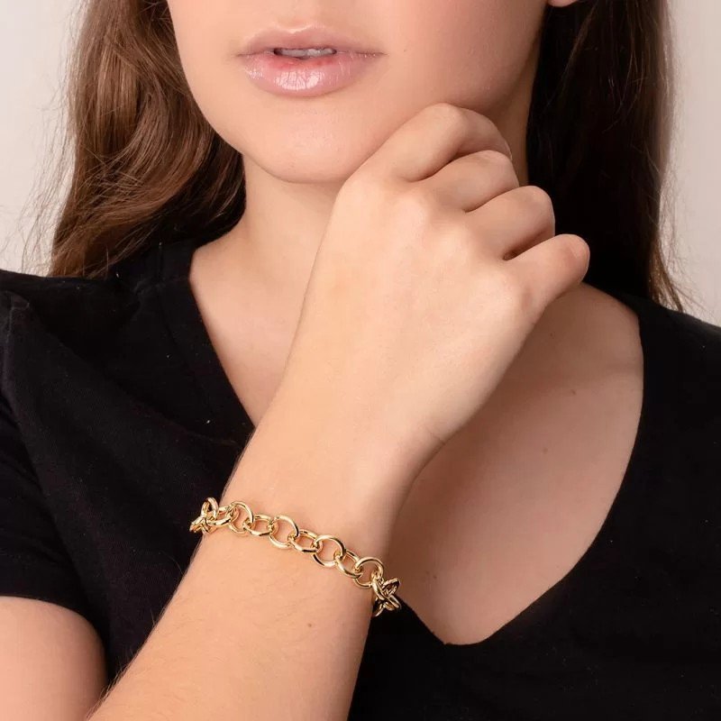 Pulseira Morangão Banhado a Ouro 18k