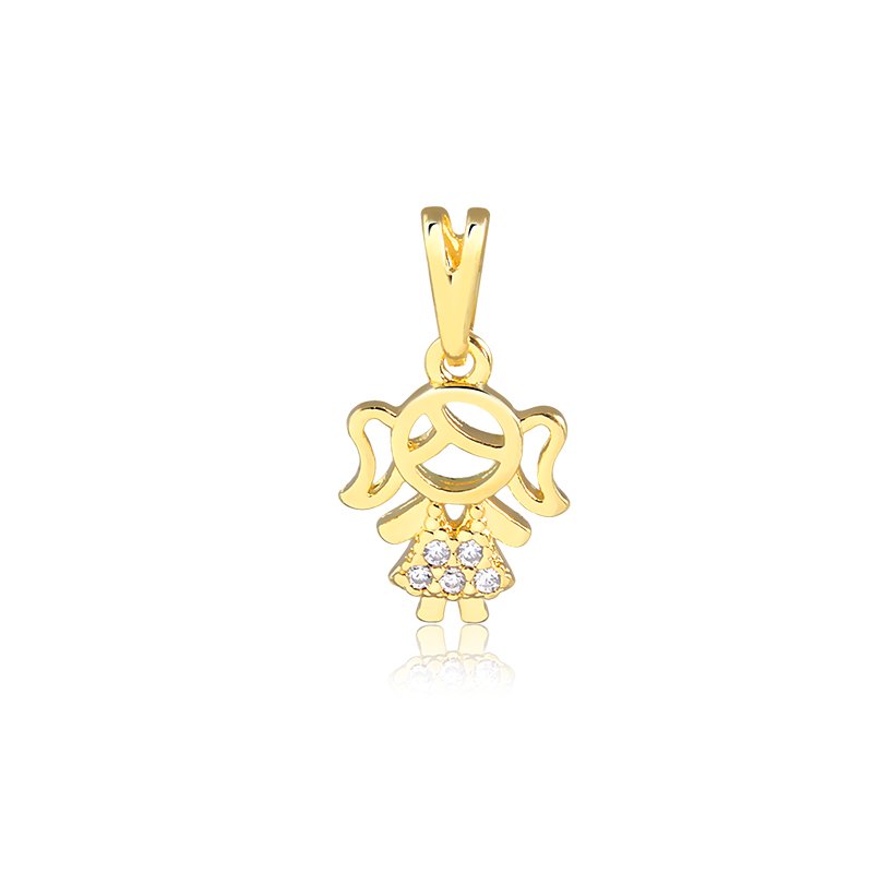 Pingente Menina Banhado a Ouro 18k