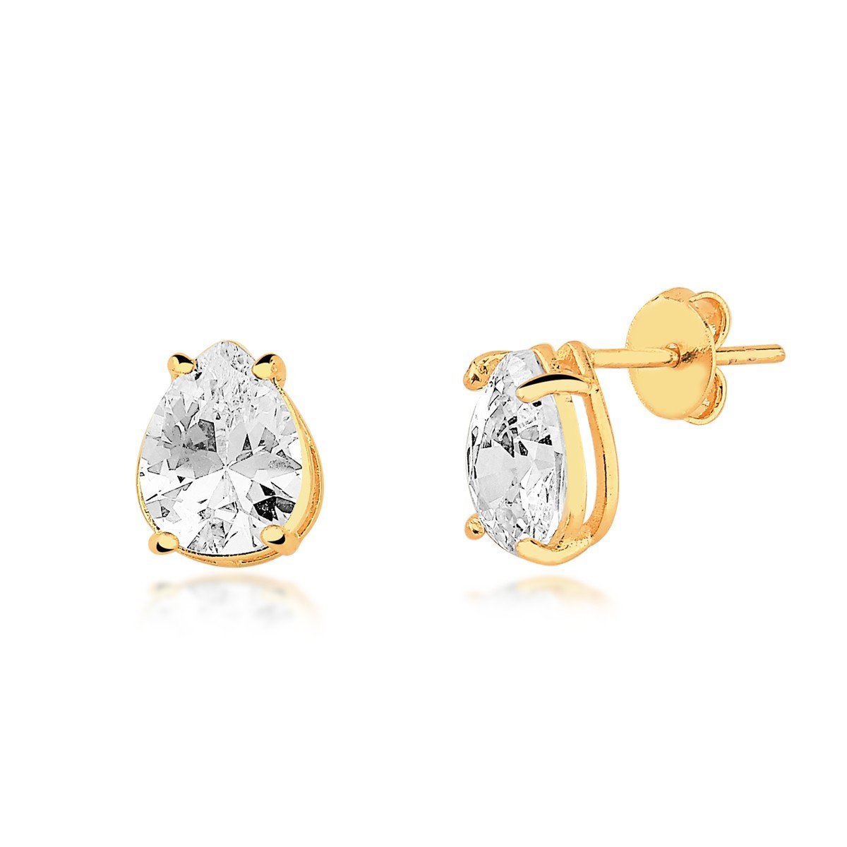 Brinco Zircônia Gota Banhado a Ouro 18k