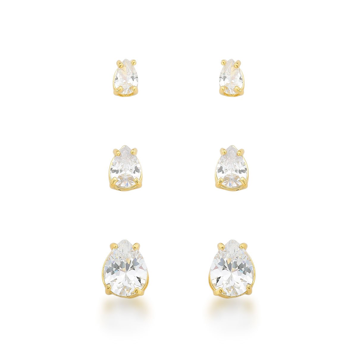 Trio Gotas Banhado a Ouro 18k