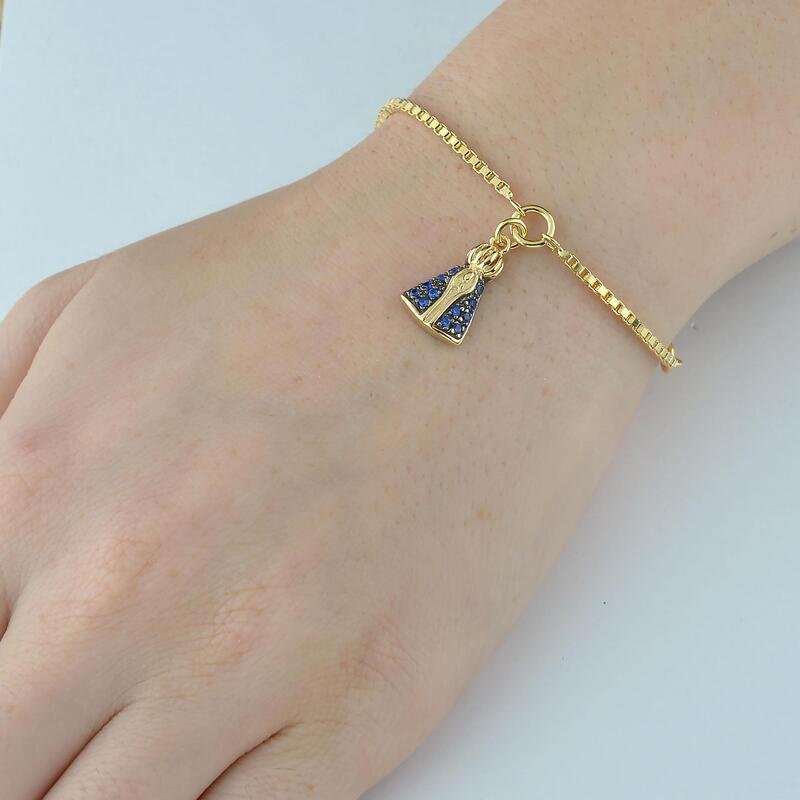 Pulseira Nossa Senhora Aparecida Banhado a Ouro 18k