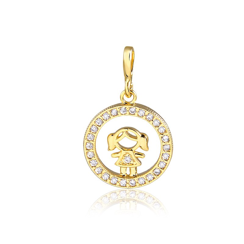 Pingente Menina Banhado a Ouro 18k