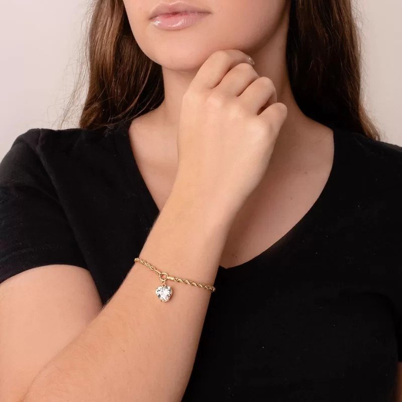 Pulseira Coração Banhado a Ouro 18k