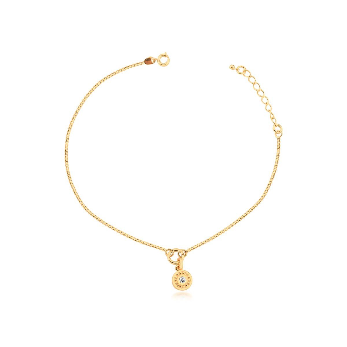 Tornozeleira Olho Grego Banhado a Ouro 18k