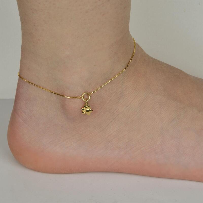 Tornozeleira Patinha Banhado a Ouro 18k