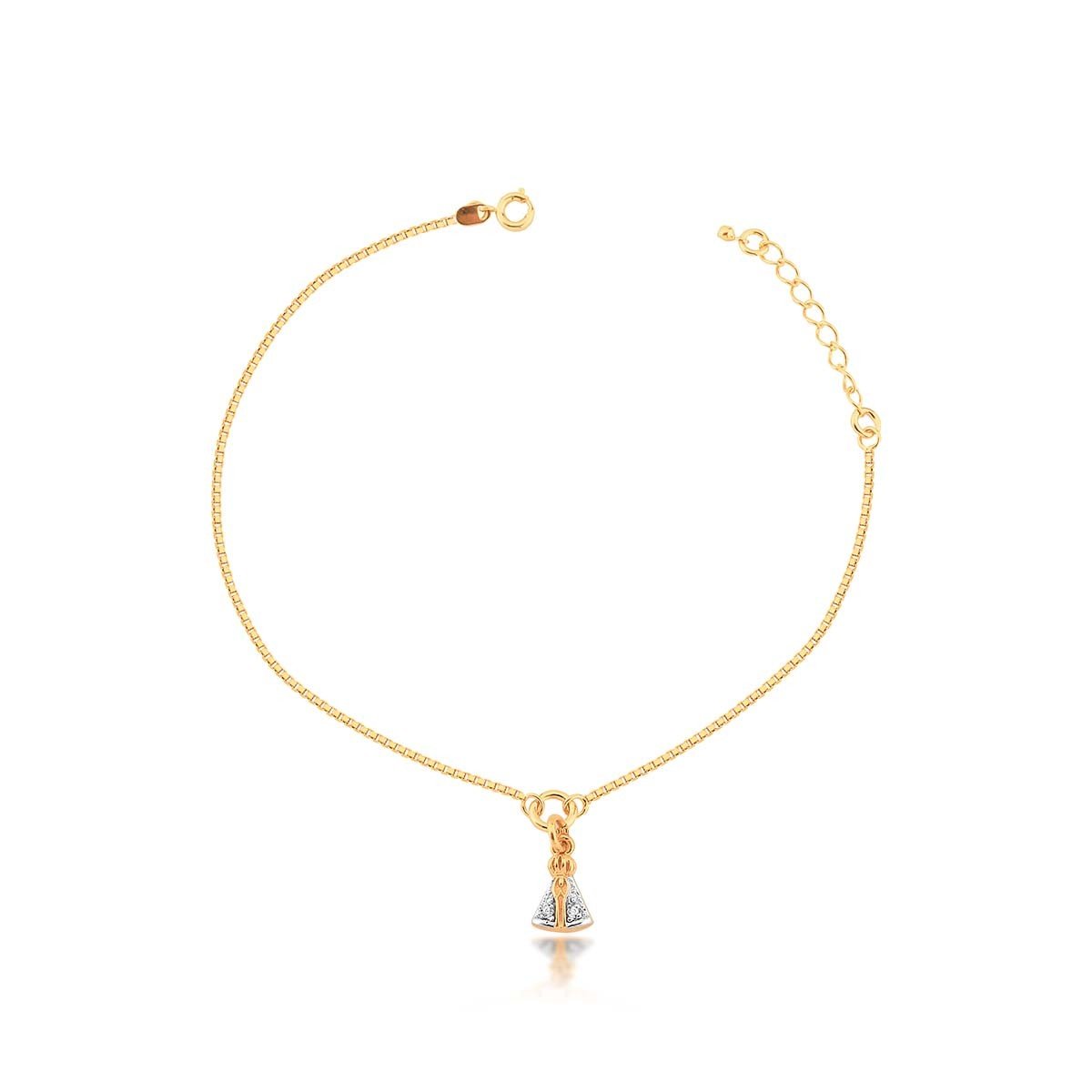 Tornozeleira Aparecida Banhado a Ouro 18k