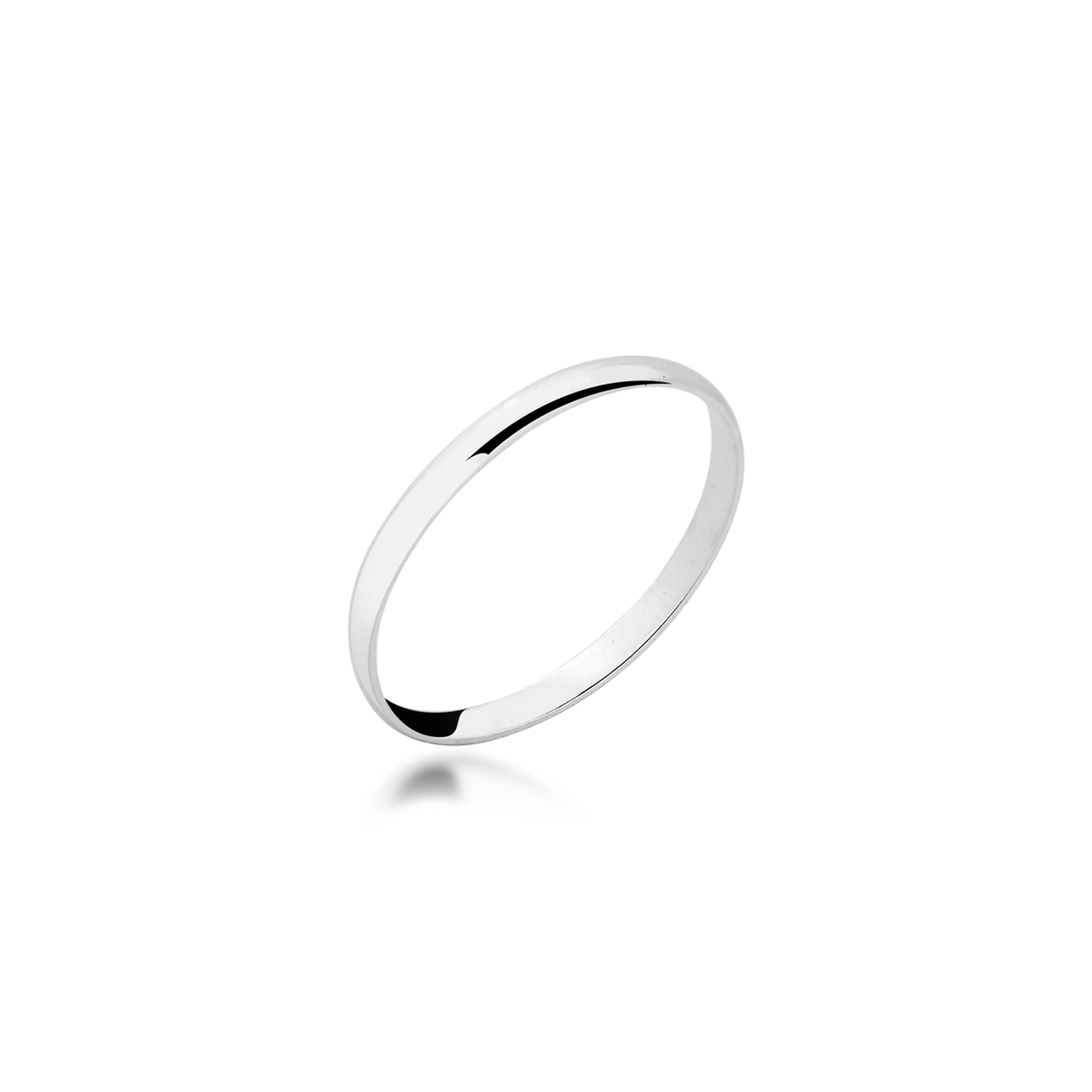 Aliança Meia Cana 2mm Prata 925