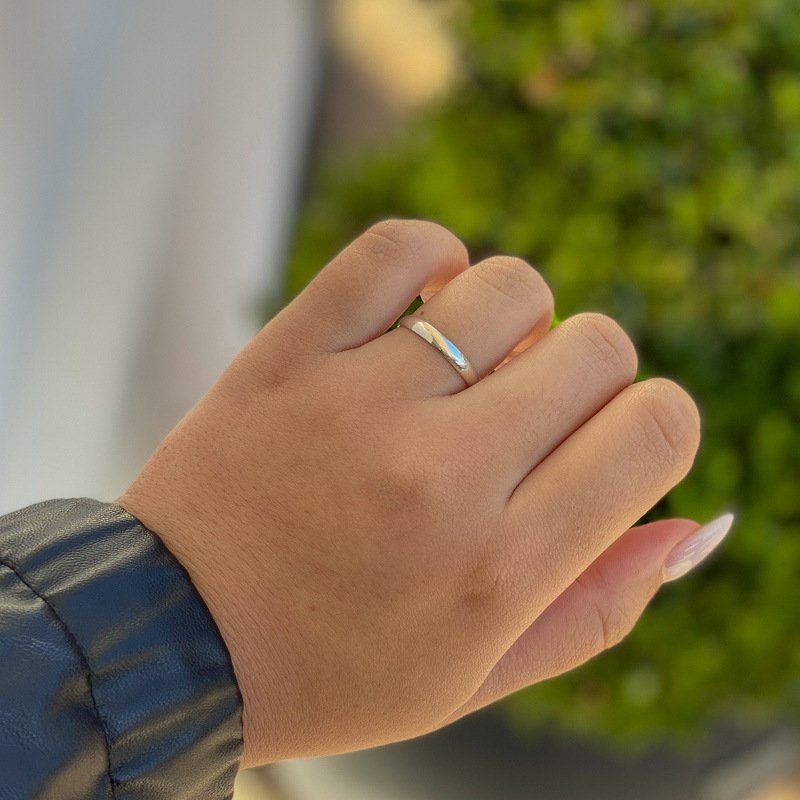 Aliança Meia Cana 3mm Prata 925