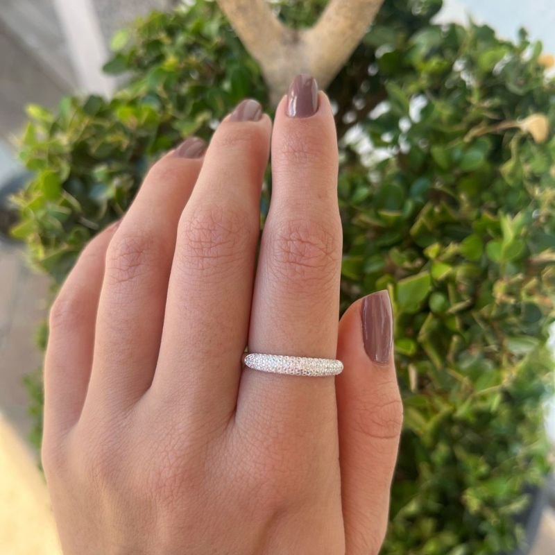 Anel Micros Zircônias Prata 925