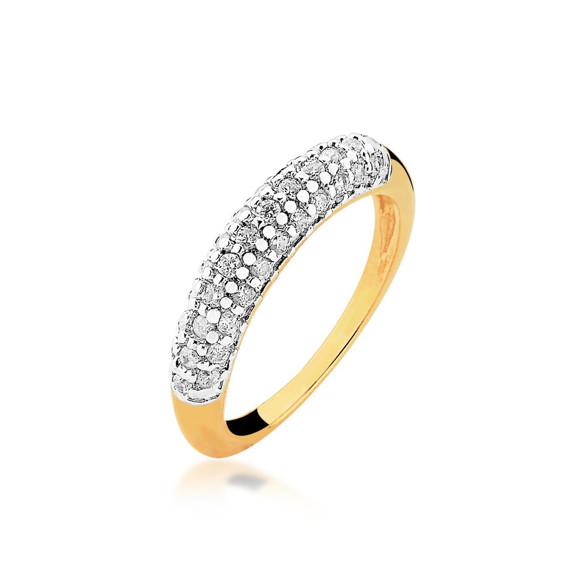 Anel Ródio e Micro Zircônias Banhado a Ouro 18k