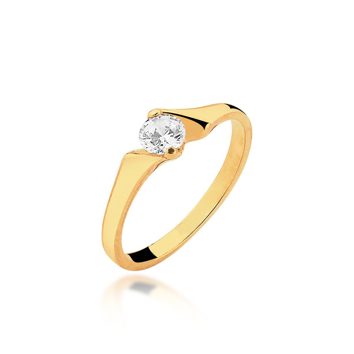 Anel Solitário Banhado a Ouro 18k