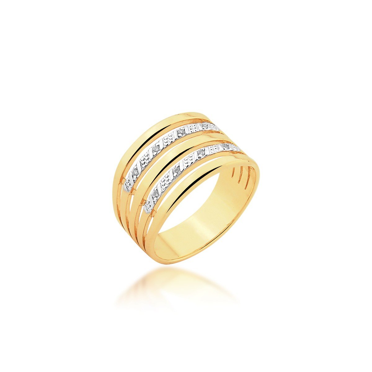 Anel 5 Elos Banhado a Ouro 18k