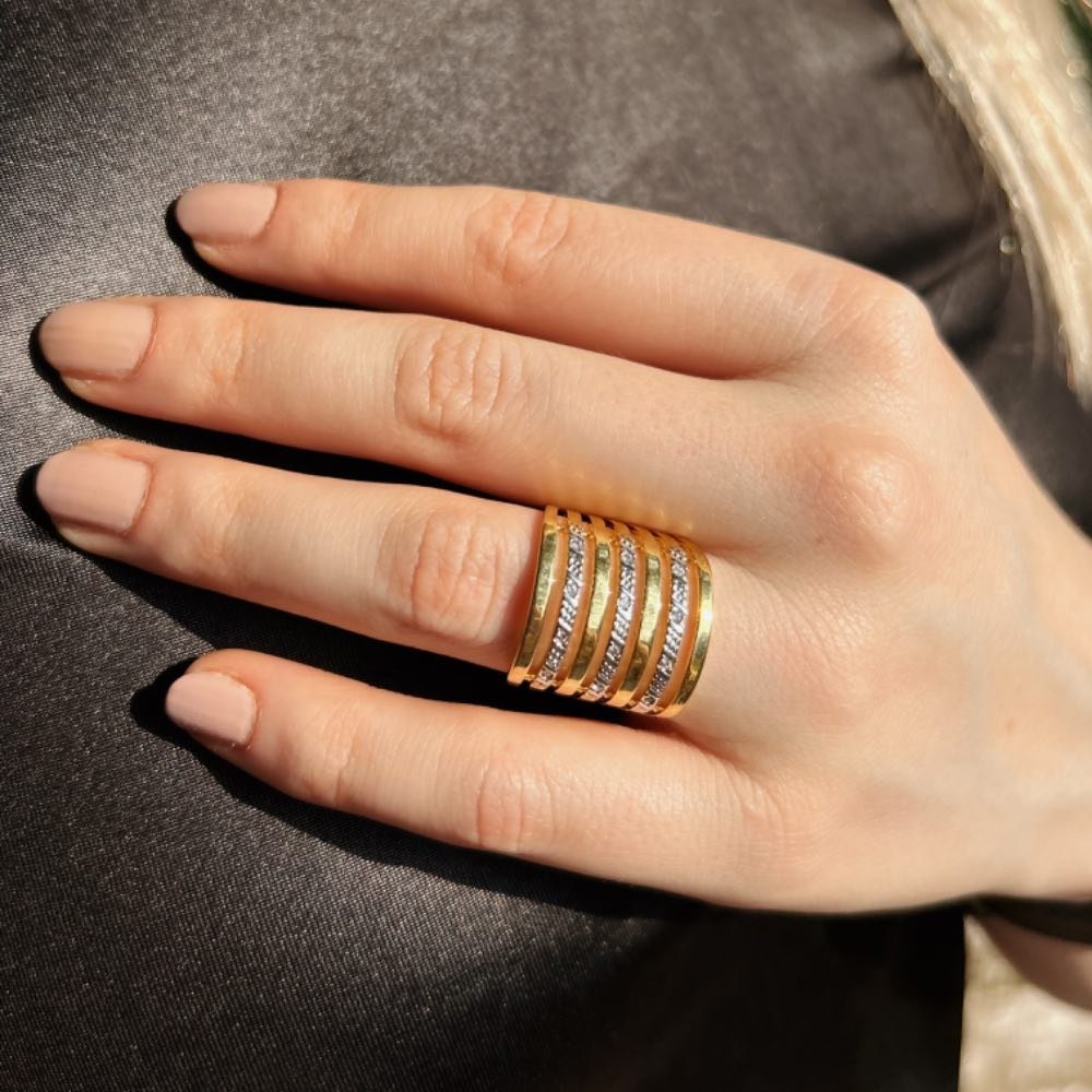 Anel 7 Elos Banhado a Ouro 18k