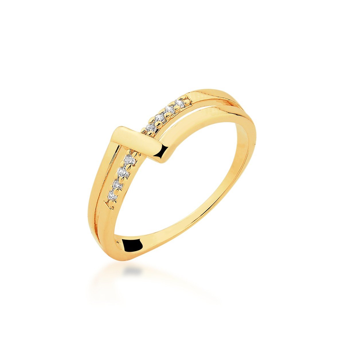 Anel Micro Zircônias Banhado a Ouro 18k
