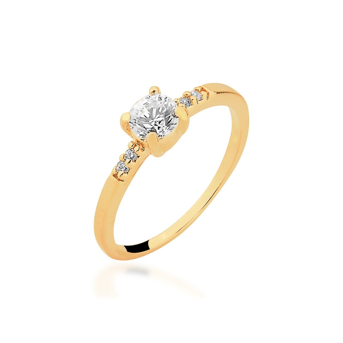 Anel Solitário Micro Zircônias Banhado a Ouro 18k