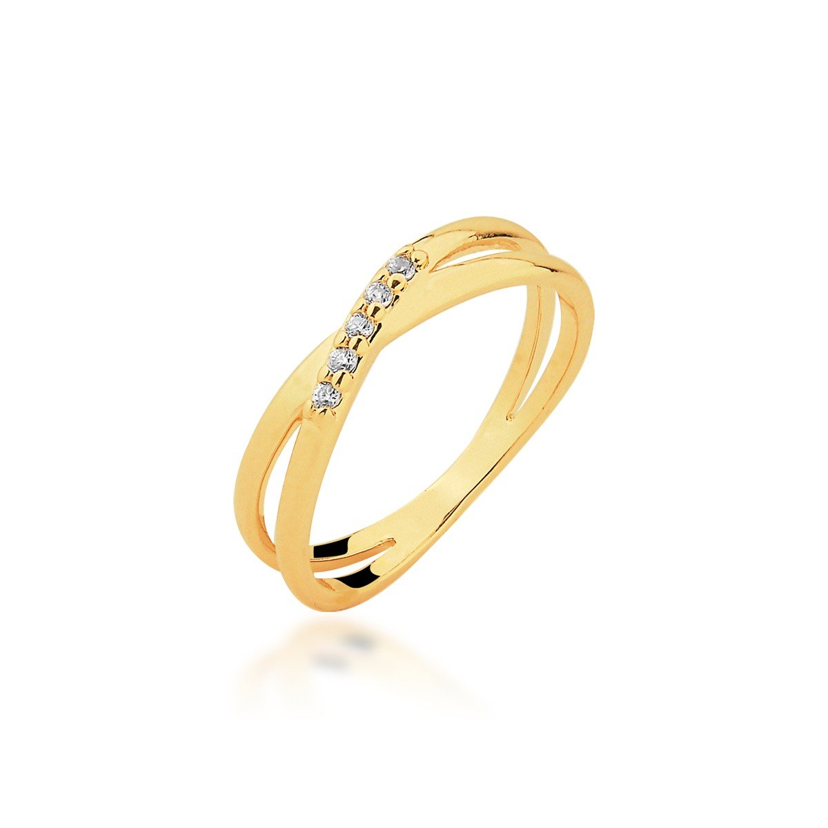 Anel Micros Zircônias Banhado a Ouro 18k