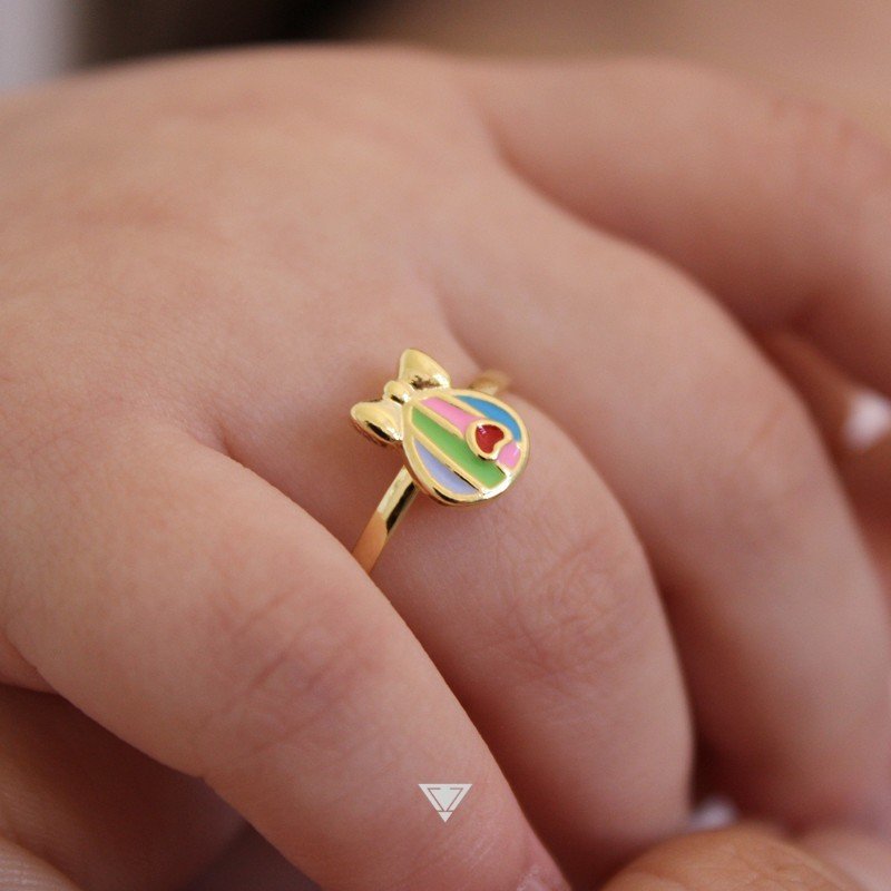 Anel Balão Banhado a Ouro 18k