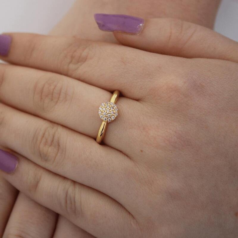 Anel Chuveirinho Banhado a Ouro 18k