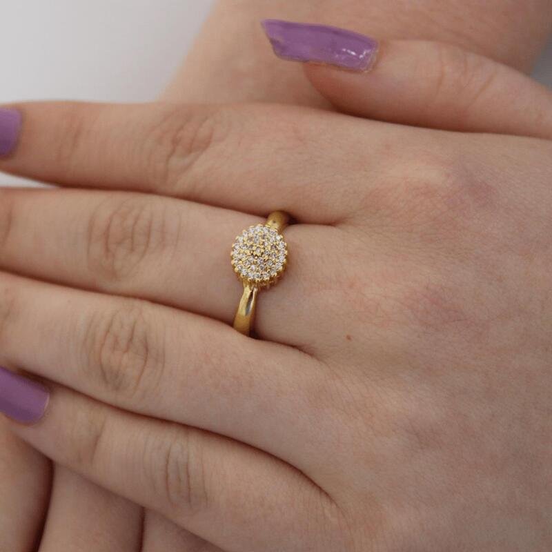 Anel Chuveirinho Banhado a Ouro 18k