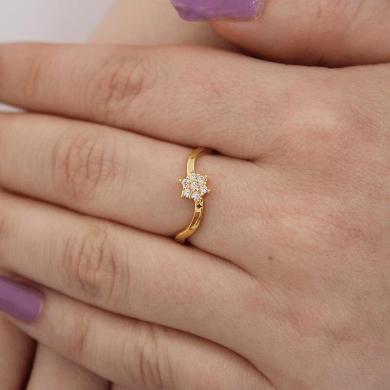 Anel Chuveirinho Banhado a Ouro 18k