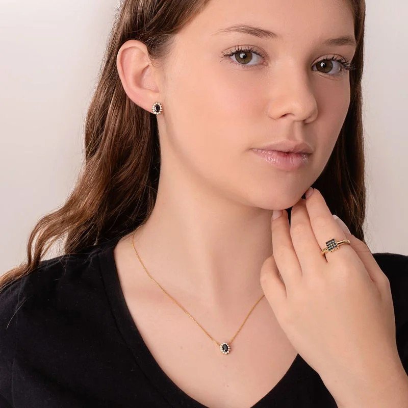 Anel Micro Zircônias Banhado a Ouro 18k