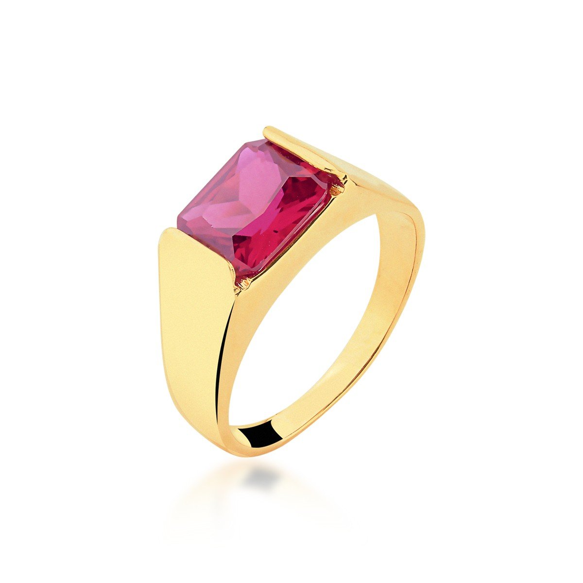 Anel Zircônia Banhado a Ouro 18k